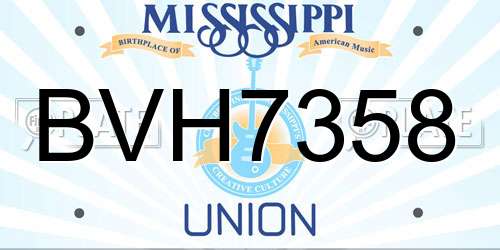 BVH7358 Mississippi License Plate