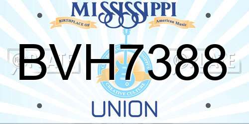 BVH7388 Mississippi License Plate