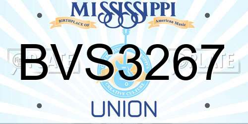 BVS3267 Mississippi License Plate