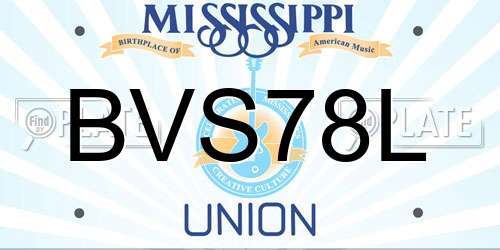 BVS78L Mississippi License Plate