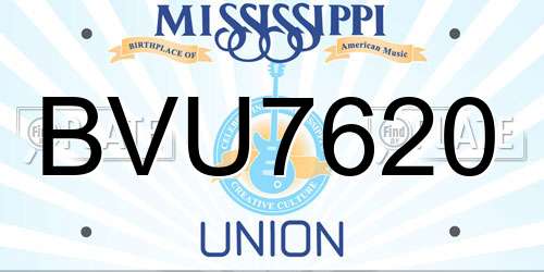 BVU7620 Mississippi License Plate