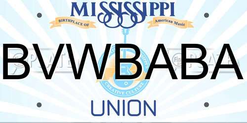 BVWBABA Mississippi License Plate