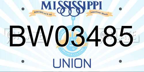 BW03485 Mississippi License Plate