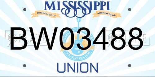 BW03488 Mississippi License Plate
