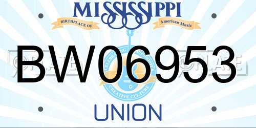 BW06953 Mississippi License Plate