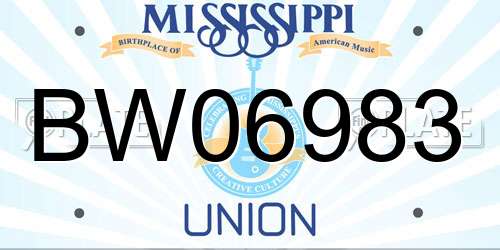 BW06983 Mississippi License Plate