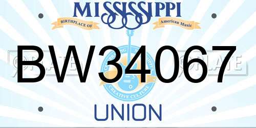 BW34067 Mississippi License Plate