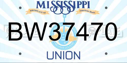 BW37470 Mississippi License Plate
