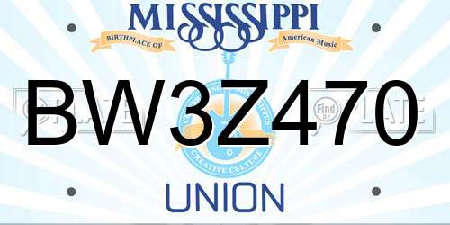 BW3Z470 Mississippi License Plate