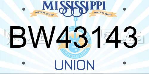 BW43143 Mississippi License Plate