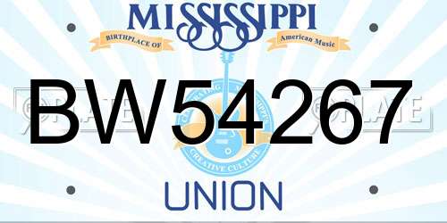 BW54267 Mississippi License Plate