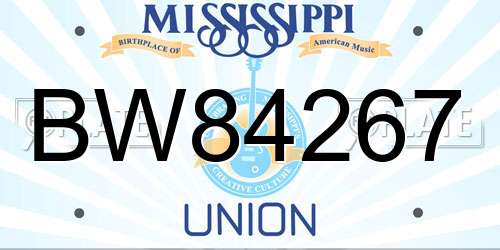 BW84267 Mississippi License Plate