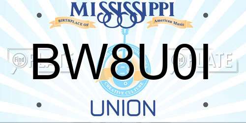 BW8U0I Mississippi License Plate