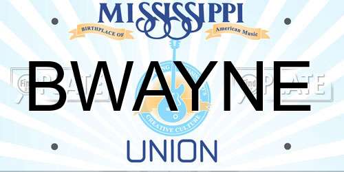 BWAYNE Mississippi License Plate