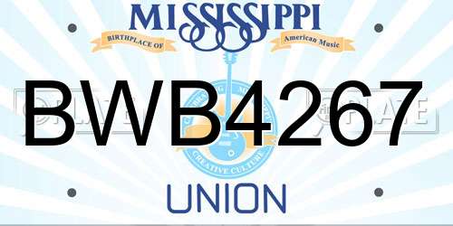 BWB4267 Mississippi License Plate