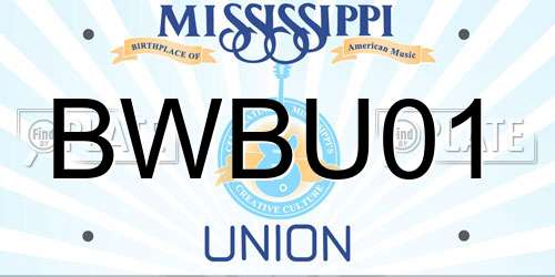 BWBU01 Mississippi License Plate