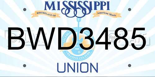 BWD3485 Mississippi License Plate