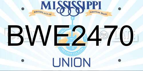 BWE2470 Mississippi License Plate