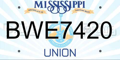 BWE7420 Mississippi License Plate