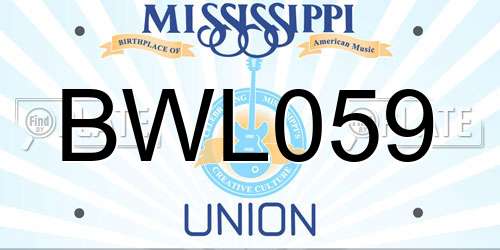 BWL059 Mississippi License Plate