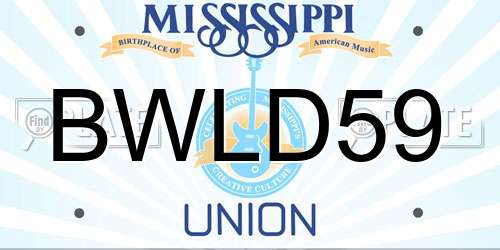 BWLD59 Mississippi License Plate