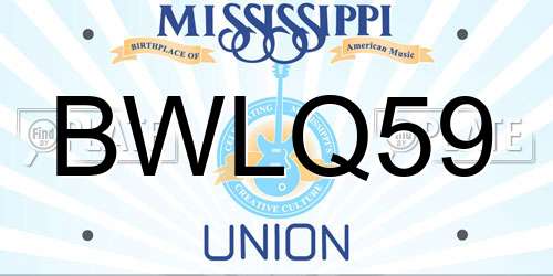 BWLQ59 Mississippi License Plate