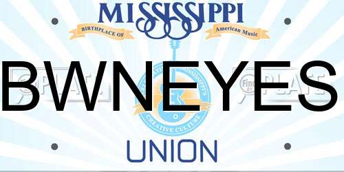 BWNEYES Mississippi License Plate