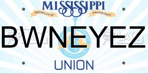 BWNEYEZ Mississippi License Plate