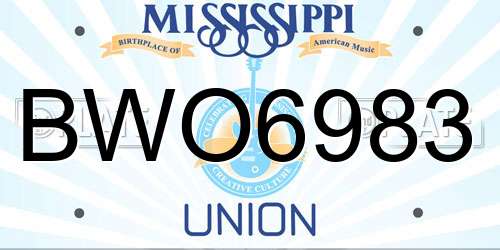 BWO6983 Mississippi License Plate