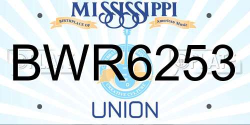 BWR6253 Mississippi License Plate
