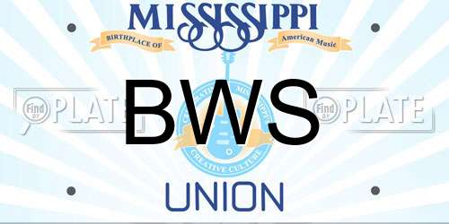 BWS Mississippi License Plate