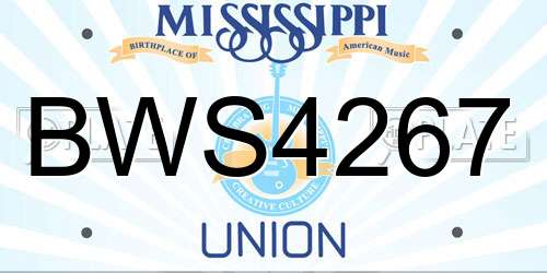BWS4267 Mississippi License Plate