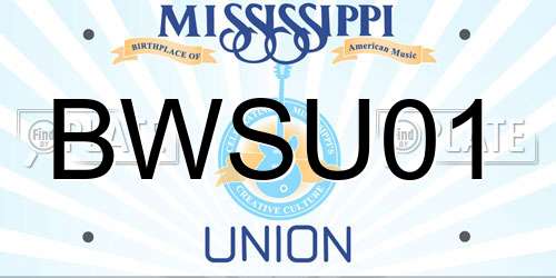 BWSU01 Mississippi License Plate