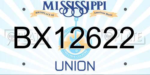 BX12622 Mississippi License Plate