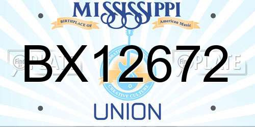 BX12672 Mississippi License Plate