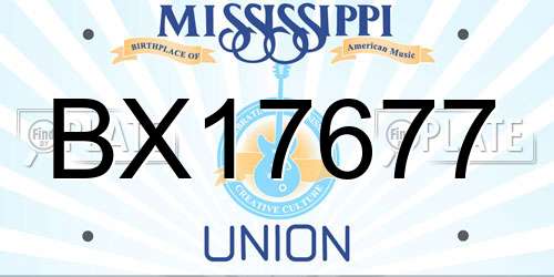 BX17677 Mississippi License Plate