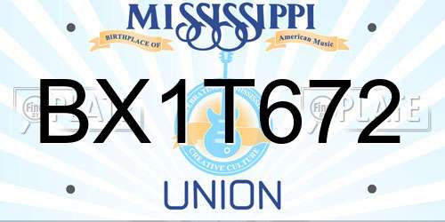 BX1T672 Mississippi License Plate
