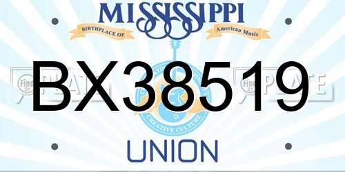 BX38519 Mississippi License Plate
