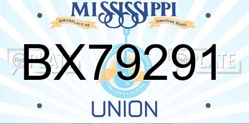 BX79291 Mississippi License Plate