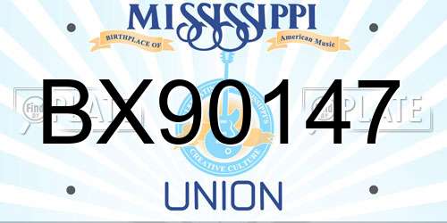 BX90147 Mississippi License Plate