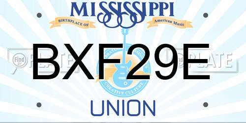 BXF29E Mississippi License Plate