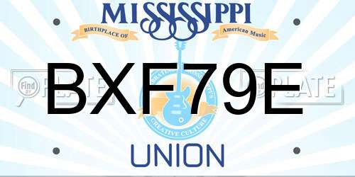 BXF79E Mississippi License Plate