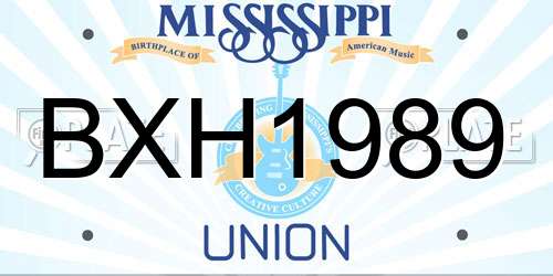BXH1989 Mississippi License Plate