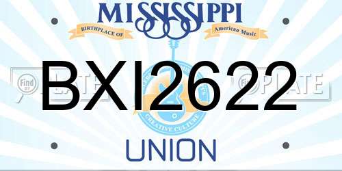 BXI2622 Mississippi License Plate