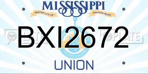 BXI2672 Mississippi License Plate