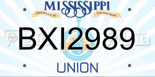 BXI2989 Mississippi License Plate