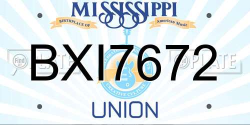 BXI7672 Mississippi License Plate