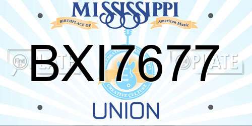 BXI7677 Mississippi License Plate