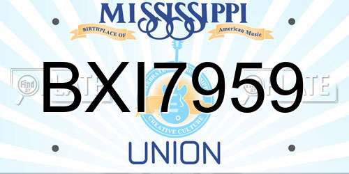 BXI7959 Mississippi License Plate