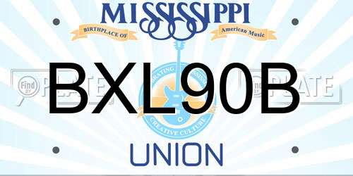 BXL90B Mississippi License Plate